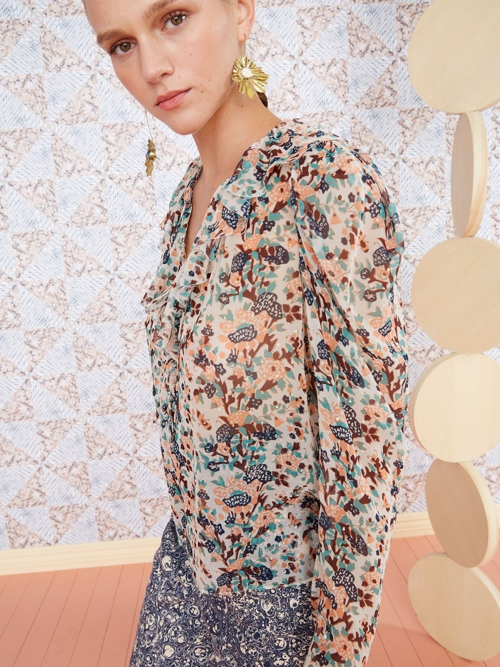 Ulla Johnson Astrid Floral Silk Blouse